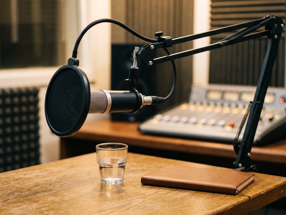 Studio de radio pendant une intervention